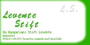 levente stift business card